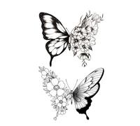Butterfly Rose Waterproof Temporary Tattoo Stickers Arm Ankle Female Collarbone Flower Art Tattoo Stickers(005)
