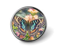 Butterfly Round Badge Personalized Metal Lapel Pin Badges Fit Clothing Bags Hat Humorous Printed Brooch Badge Party Decorations Accessories for Men Women