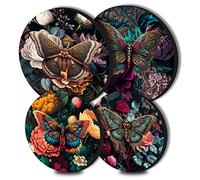 Butterfly Round Metal Hob Covers 4-Piece Stove Plate Cooker Hob Covers for Electric Cookers Top Burner Gas Range Oven Protector Kitchen Tools Accessories Modern Cooktop Kitchen Decor