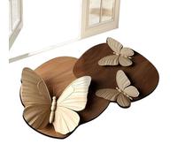 Butterfly Rug, Entrance Carpet, 3D Realistic Pattern Non-Slip Absorbent Fast Drying Butterfly Flower Floor Rugs for Bathroom Kitchen