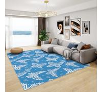 Butterfly Rug for Girls Bedroom - Blue Butterfly Rug, Kids Butterflies Rugs for Living Room Bedroom, Washable Non Slip Soft Small Carpet, Patterned Area Rugs & Home Decor 40x60 cm
