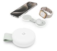 Twelve South Butterfly SE 2-in-1 Qi2 USB-C MagSafe Charging Station (Not Wireless) - Travel Charger for iPhone 15/14/13/12, Apple Watch, AirPods Pro - Portable Charging Stand for Apple Devices, White