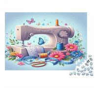 Butterfly Sewing Machine Jigsaw Puzzles Craft 1000Pc Recycled Paper for Adults Puzzle Family Educational Game Brain Thinking Home Fun Gift Idea 52x38cm/1000pcs