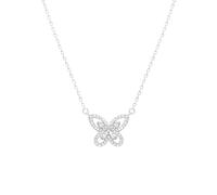 Butterfly Shape Lab Diamond Pendant Party Wedding Pendants Chain Necklace For Women Bridal Fine Jewelry