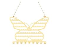 Butterfly Shape Wall Mounted Jewelry Rack Hanging For Necklaces, Earrings, Bracelets for Necklaces Bracelets(Gold)