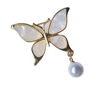 Butterfly shaped brooch, delicate pearl accents, modern water droplets, aesthetic alloy materials, trendy accessories, pearls, butterfly jewelry, フリーサイズ