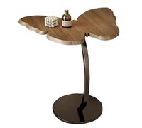 Butterfly-Shaped Creative Side Table Retro Wooden End Table Night Stand Simple Installation for Bedroom Living Room