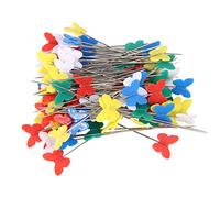 Butterfly Shaped Flat Head Quilting Pins, 200 Pcs Set in Mixed Colors for Quilting and Dressmaking Craft Projects with Plastic Storage Box