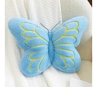 Butterfly Shaped Throw Pillow, Cute Butterfly Plush Stuffed Seat Cushion Pad, Soft Hugging Animal Toys for Bedroom Sofa Couch Living Room (Blue)