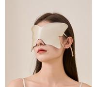 Butterfly Silk Sleep Mask, Luxury Mulberry Silk Light Blocking Eye Mask with Adjustable Elastic Band, Soft Eye Band for Sleeping, Ideal for Women and Men, Night, Travel, Meditation (Champagne)