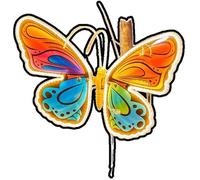 Butterfly Simulated Insect Decorative Lamp, 60cm Static/Dynamic Butterfly LED Dynamic Illuminated Butterfly Landscape Lawn Lighting, Outdoor Illumination Feature L Transparent-Warm-White 60cm-Dynamic