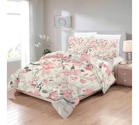 Butterfly Single Duvet Cherry Blossom Single Quilt 7.5 Tog Lightweight Soft Comforter Set, All Seasons Reversible Coverless Microfiber Duvet with 2 Pillowcases Machine Washable E230