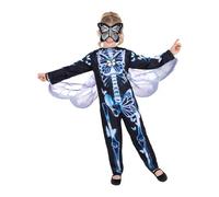 Butterfly Skeleton Jumpsuit Girls Fancy Dress Costume Kids Medium - Age 7-9