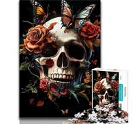 Butterfly Skull 1000 Piece Jigsaw Puzzle for Adults Teens,Brain Intelligence Challenge Addictive Toys for Home Decoration (38x26cm)