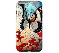 Butterfly Soaring Over Red Flowers Glass Mosaic Case for iPhone 7 Plus/8 Plus