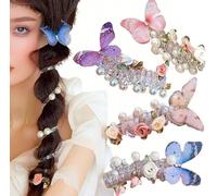 Butterfly Soft Elastic Spiral Hair Ties, 4 Pcs Spiral Coils Colorful Telephone Cord Scrunchies