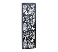 Butterfly Solar Wall Panel Flower Pattern - Metal Hand Crafted Garden Ornament - Home & Garden Light Decoration 20cm x 60cm