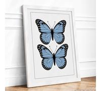 Butterfly Specimens Minimalist Framed Wall Art Print A3 (42×29.7cm) White, Wall Decor for Living Room, Bedroom, Office & Home, Ready to Hang, Art Gift