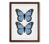 Butterfly Specimens Minimalist Framed Wall Art Print A4 (29.7×21cm) Walnut, Wall Decor for Living Room, Bedroom, Office & Home, Ready to Hang, Art Gift