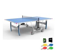 Butterfly Spirit M5 Outdoor Table Tennis Table + 4 Player Accessory Pack | Wheelchair Friendly | Butterfly Cover, 4 Outdoor Bats & 12 Balls