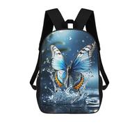 Butterfly Splash Backpack, 3D Printed School Bag, School Lunch Bag, Travel Backpack, Friends Backpack, School Backpack for Girls And Boys 17inch