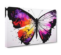Butterfly Splash Vol.1 Abstract Canvas Wall Art Print Ready to Hang, Framed Picture for Living Room Bedroom Home Office Décor, 30x20 Inch (76x50 cm)