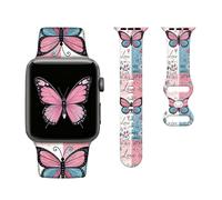 Butterfly Sport Watch Bands Compatible with Apple Watch 38mm/40mm/41mm,Adjustable Soft Silicone Replacement Straps for iWatch SE/Series 7/6/5/4/3/2/1