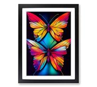 Butterfly Spray Paint Framed Print | A2 Black Framed Wall Art | Ready to Hang | Modern Animal Picture | Living Room Bedroom Lounge Office