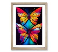 Butterfly Spray Paint Framed Print | A2 Oak Framed Wall Art | Ready to Hang | Modern Animal Picture | Living Room Bedroom Lounge Office