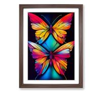 Butterfly Spray Paint Framed Print | A2 Walnut Framed Wall Art | Ready to Hang | Modern Animal Picture | Living Room Bedroom Lounge Office
