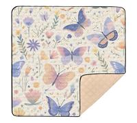 Butterfly Spring Fresh Flowers Cute Foldable Baby Play mat Activity Gym for Indoor Outdoor 1-Piecing Foldable Travel Play Mat for Babies Infants Toddlers, 50'' x 50''gimnasio de