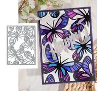 Butterfly Square Frame Metal Die Cuts,Wedding Card Butterfly Flower Frame Cutting Dies Cut Stencils DIY Scrapbooking Decorative Embossing Paper Party Wedding Card Making