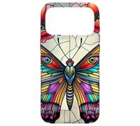 Butterfly stained glass design vibrant poppy flower poppies Case for iPhone 17 Pro Max