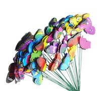 Butterfly Stakes for Garden - Fifty Pieces Colorful Waterproof Ornament - Artificial Butterflies | For Home, Bedroom, Living Room, Patio, Vase, Indoor, Outdoor, Women and Men