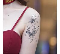 Butterfly Star Herbal Temporary Tattoo For Arm And Collarbone, Waterproof, Long-lasting (2 Weeks), Covers Scars And Is A Fake Tattoo