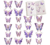 Butterfly Stickers, Holographic Stickers, Three-Dimensional Butterfly Decorations, Craft Art Stickers Made of Cutting Paper Creative Clip Art Stickers
