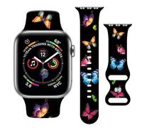 Butterfly Strap Compatible with Apple Watch Band 38mm 40mm 41mm 42mm 44mm 45mm 46mm 49mm Men Women,Soft Silicone Butterflies Sport Wristbands for iWatch Ultra Series 10 9 8 7 6 5 4 3 2 1 SE