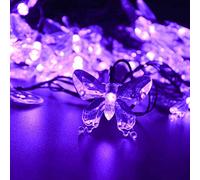 Butterfly String Lights,KINGCOO Waterproof 4.8M/16FT 20LED Butterfly Solar Lamp Christmas Fairy Decorative Lights for Home Party Wedding Patio Garden Porch Balcony Lighting Decorations (Purple)