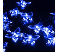 Butterfly String Lights,KINGCOO Waterproof 4.8M/16FT 20LED Butterfly Solar Lamp Christmas Fairy Decorative Lights for Home Party Wedding Patio Garden Porch Balcony Lighting Decorations (Blue)