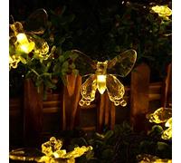 Butterfly String Lights,KINGCOO Waterproof 4.8M/16FT 20LED Butterfly Solar Lamp Christmas Fairy Decorative Lights for Home Party Wedding Patio Garden Porch Balcony Lighting Decorations (Warm White)
