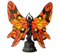 Butterfly Style Table Lamp，Stained Glass Accent Night Light，Multi-Colored Bedside Lamps for Bedroom Living Room，E14, MAX40W