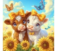 Butterfly Sunflower Cow 60 Piece Jigsaw Puzzles for Adults, Colourful, Fun, Challenging and Brainteasing Adults jigsaw puzzles 60 Pieces, Beautiful Decoration Puzzle