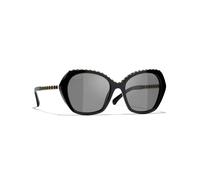 Chanel Woman Sunglass Butterfly Sunglasses CH5547Q - Frame color: Black, Lens color: Grey