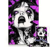 Butterfly Swarm Gothic Vibes Jigsaw Puzzles for Adults1000 Piece Mental Exercise Peaceful Fun Snug Lock Great Gift (50x75cm)