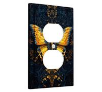 butterfly switch cover plate yellow blue monarch pattern home decor thermoplastic wall plates standard size single duplex plug
