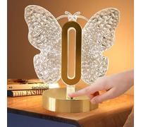 Butterfly Table Lamp,3 Colors Stepless Dimmable Table Lamp,Touch Control Night Light,USB Rechargeable Beside Lamp, Cute Atmosphere LED Lamp for Bedroom Nursery Living Room Home Decor
