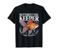 Butterfly Tail Goldfish Keeper Illustration Aquarium Fancy T-Shirt