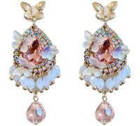 Butterfly Teardrop Crystal Dangle Earrings for Women Fairycore Whimsical Butterfly Chandelier Drop Earrings, Iridescent Glam Statement Earrings for Bridesmaid, Tea Party, Date Night & Gift for Her