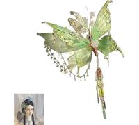 Butterfly Tears Tassel Hair Clip Large Butterfly Fairy Wing Hair Clip 3D Moving Wings Hairs Claw Elegant Flower Hairs Claw with Crystal Tassel For Weddings Parties Everyday Style