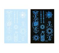 Butterfly Temporary Tattooed Stickers Glowing Glow In Dark White Sticker Suitable For Festivals Glow White Sticker Flower Star Temporary